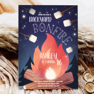 Convites Fogueira no quintal Camping Glamping Festa de aniv