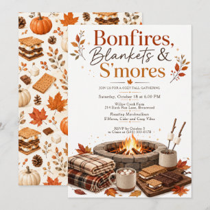 Convites Fogueiras, Cobertores & S’mores