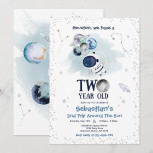 Convites Foguete Astronauta de Festa Espacial Exterior