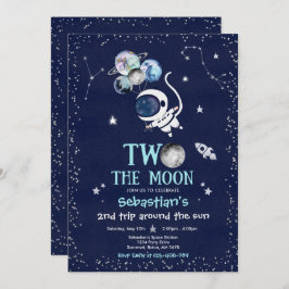 Convites Foguete Astronauta de Festa Espacial Exterior em