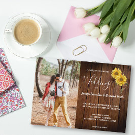 Convites Foguete de flores de sol do celeiro russo Casament