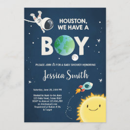 Convites Foguete do Astronauta do Chá de fraldas Espacial