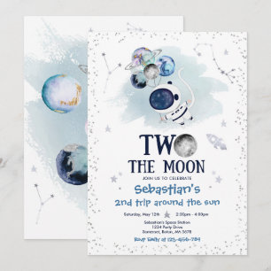 Convites Foguete do Astronauta do segundo aniversário Espa