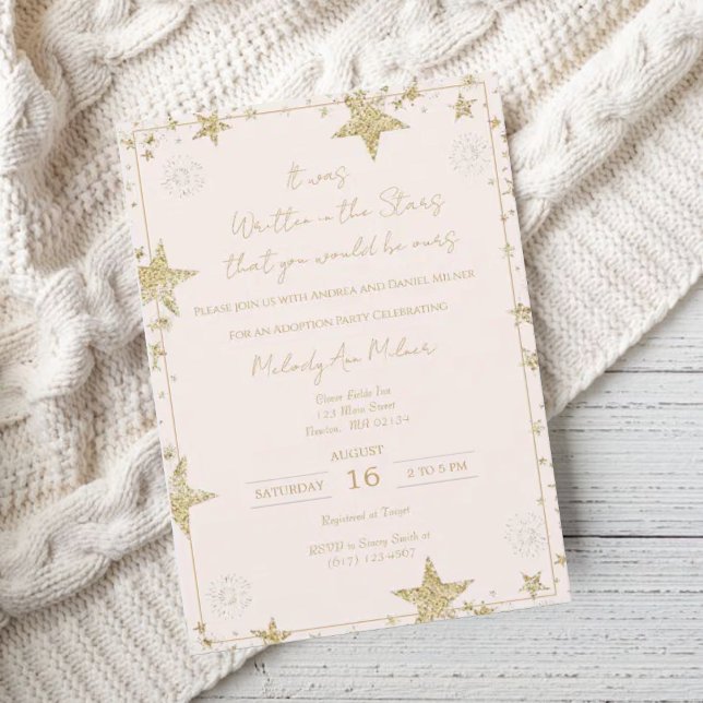 Convites Foi escrito no Chá de Adoção das Estrelas (Criador carregado)