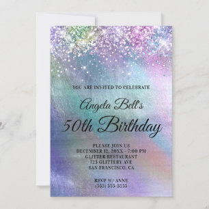 Convites Foil Iridescente e Aniversário Glitter Estimulant