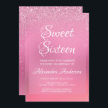 Convites Foil Rosa Girly Glitter Sparkle Sweet 16 Aniversár<br><div class="desc">Foil Metálica Rosa Quente Brilhante e Brilhante Doce Dezesseis Convites de aniversário para uma bonito celebração da 16ª festa de aniversário rosa. Este convite é perfeito para uma Festa de aniversário 16 rosa. Entre em contato com o designer para obter itens correspondentes personalizados.</div>