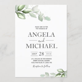 Convites Folha Boho Aquarela Eucalipto Elegante