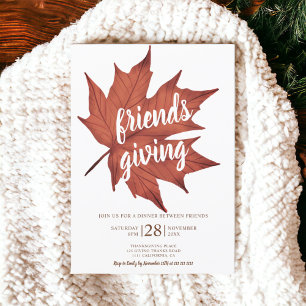 Convites Folha de Ação de Graças da Rússia de Maçal Vermelh