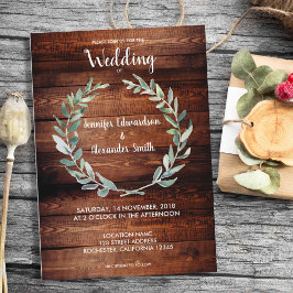 Convites Folha de aquarela russa monograma Casamento