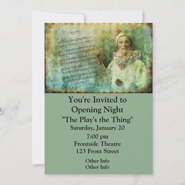 Convites Folha de Atores e Canções de Palhaço (Frente)