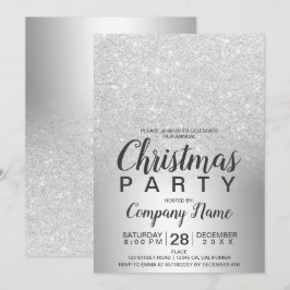 Convites Folha de cor prateada das sociedades de Natal