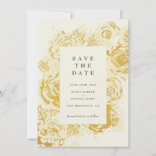 Convites Folha de FAUX de Dourados Blooms