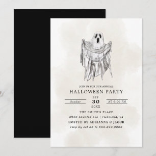Convites Folha de Florestas Clássica de Spooky Ghost Hallow
