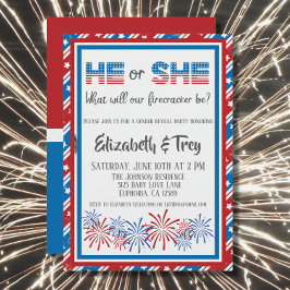 Convites Folha De Fogo 4 De Julho, Vídeo Do Gênero Do Bebê