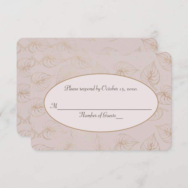 Convites Folha de folha de ouro Renovável de Vow Wedding RS (Frente/Verso)