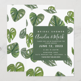 Convites Folha de Monstera Adansonii de Aquarela à Mão para