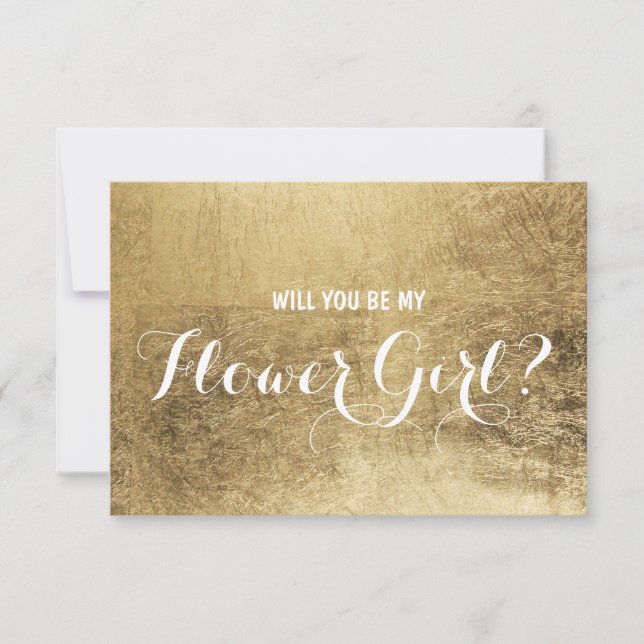 Convites Folha de ouro de luxo Você será minha florista (Frente)