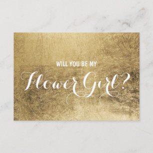 Convites Folha de ouro de luxo Você será minha florista