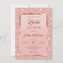 Convites Folha de ouro de rosa elegante e folha de ouro de 