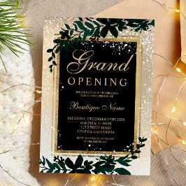 Convites folha de ouro neve elegante grande abertura de Nat
