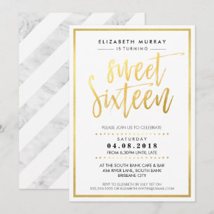 Convites Folha de ouro quente de 16 tendências e gotas de S