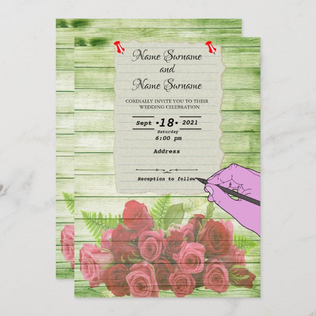 Convites Folha de papel (Frente/Verso)