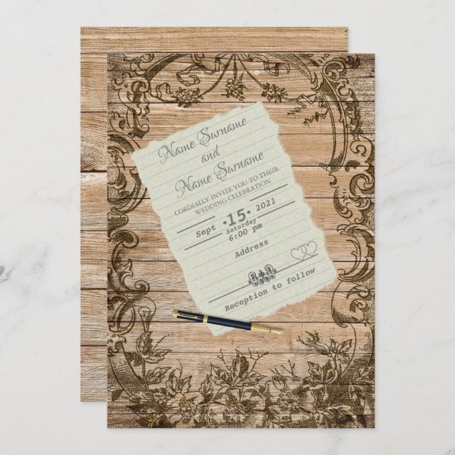 Convites Folha de papel (Frente/Verso)