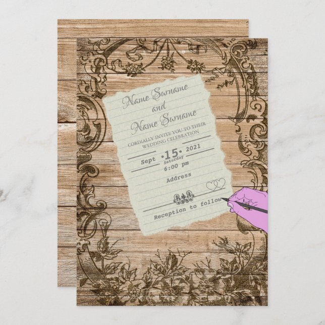 Convites Folha de papel (Frente/Verso)