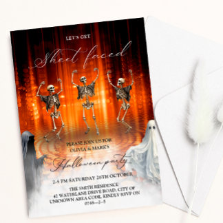 Convites Folha de rosto Skelton Ghost Adult Halloween