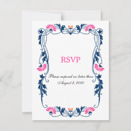 Convites Folha Elegante Florals and Swirls RSVP/Placas de R