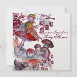 CONVITES FOLHA MÁGICA DO CHÁ DE FRALDAS DE COGUMELOS