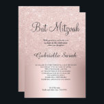 Convites Folha metálica ombre rosa dourada Bat Mitzvah<br><div class="desc">Uma design metálica glitter ombre,  glitter,  glitter,  glitter,  glitter rosa,  chic e luxuosa,  com tipografia elegante para um convite Bat Mitzvah.</div>