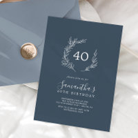 Folha mínima | aniversário de 40 anos Azul-Chata