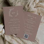 Convites Folha mínima | Casamento Neutral de Eventos no Fim<br><div class="desc">Este convite de casamento para eventos de fim de semana neutro é perfeito para um casamento de boho. A design apresenta uma simples silhueta verde de folha em tom natural de terra, com estilo minimalista da boêmia do deserto. Salve o papel, incluindo a programação de fim de semana dos eventos...</div>