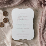Convites Folha mínima | Recepção de casamento rosa pálido<br><div class="desc">Este mínimo de recepção de casamento rosa-pincelada é perfeito para uma elegante festa de elopemento poste. A design apresenta uma simples silhueta verde em rosa claro e pincelado com estilo clássico minimalista. As placas RSVP são vendidas separadamente ou você pode adicionar informações RSVP à parte traseira da placa.</div>