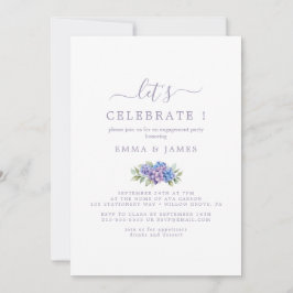 Convites Folha Mínima | Roxo Empoeirado "Vamos Celebrar" 