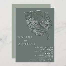 Convites Folha tropical emboscada, simples e gentil, tudo e