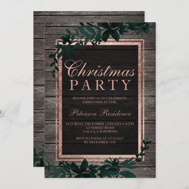 Convites Folha verde Rosa (Frente/Verso)