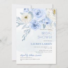 Convites Folhagem Azul com Rosas Dusty do ArtsApp H2