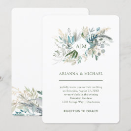 Convites Folhagem Chic | Casamento Monograma