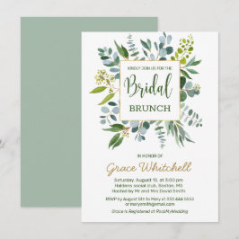 Convites Folhagem de água verde Bridal Brunch