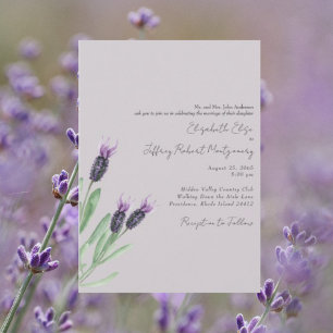 Convites Folhagem de Aguarela Lavanda Casamento Moderno