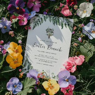 Convites Folhagem de Lírio dos Vales   Cruz Rústica de Pásc