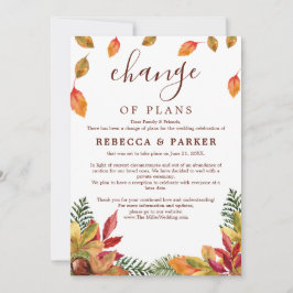 Convites Folhagem de outono Comunicado adiado