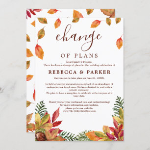 Convites Folhagem de outono Comunicado adiado