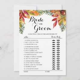 Convites Folhagem de outono de casamento jogo da noiva ou n