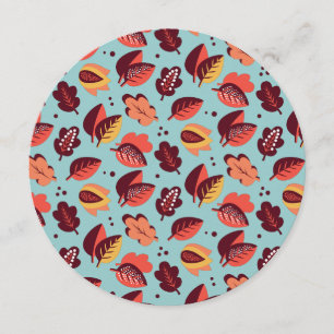 Convites Folhagem de outono retro elegante do comensal da