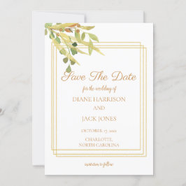 Convites Folhagem Dourada simples, com estrutura