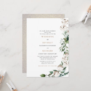 Convites Folhagem e Noiva de Algodão Pais Glam Casamento