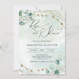 Convites Folhagem e Quadro de Ouro Falso Rise and Shine